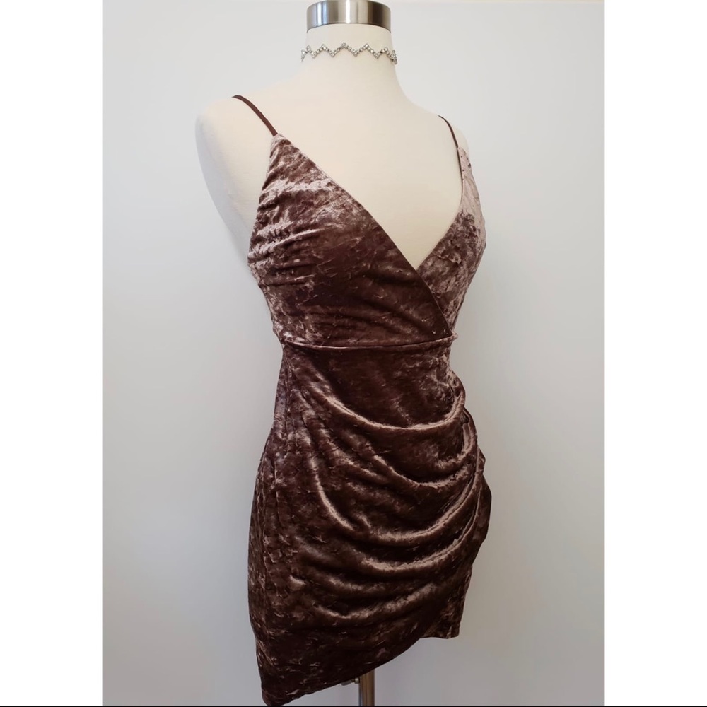 Runched Velvet Party Dress